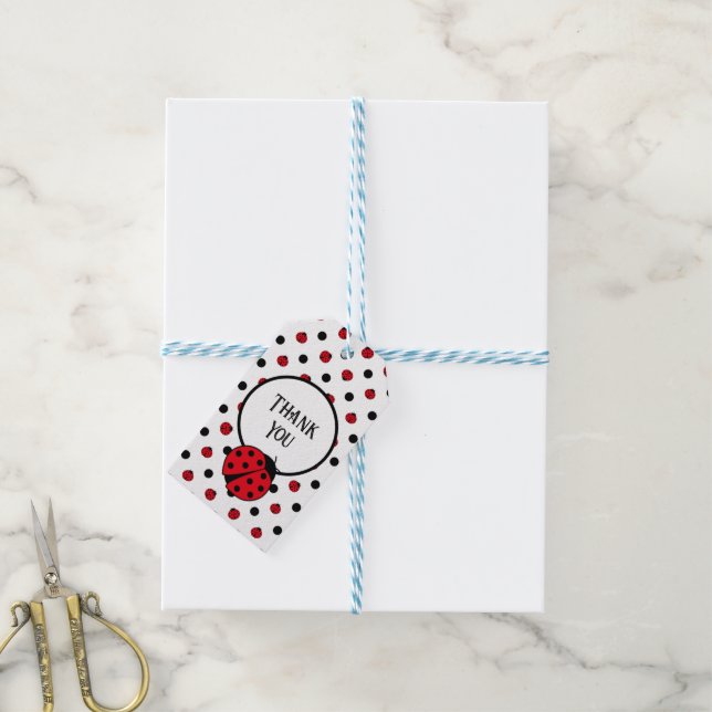 Étiquettes-cadeau Pois rétro de Ladybugs (Avec de laficelle)