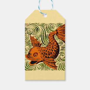 Étiquettes-cadeau Poisson Antique Carrelage Ancien art