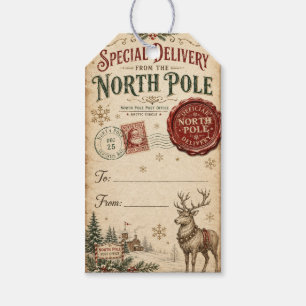 Étiquettes-cadeau Pôle Nord Officiel de livraison Père Noël