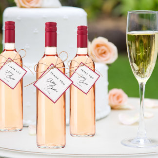 Étiquettes Cadeau Police moderne Magenta et Mariage minimaliste noir