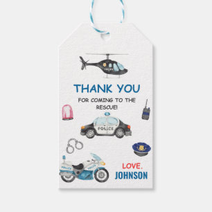 Étiquettes-cadeau Policier Policeman Anniversaire