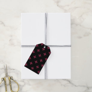 Étiquettes-cadeau Polka de mûre croise sur le noir