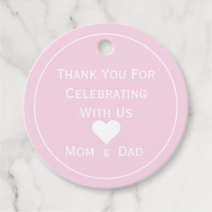 Étiquettes Cadeau Polka Dot Merci Pour Nous Aider À Célébrer