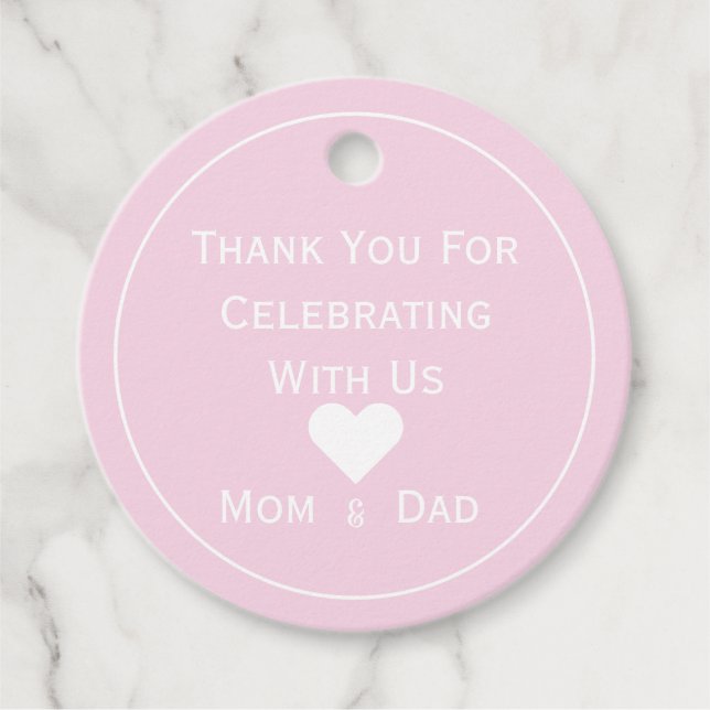 Étiquettes Cadeau Polka Dot Merci Pour Nous Aider À Célébrer (Devant)