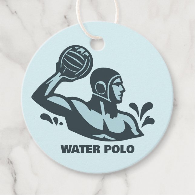 Étiquettes Cadeau Polo d'eau de texte personnalisé (Devant)