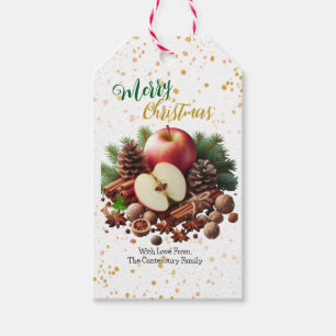 Étiquettes-cadeau Pommes au pin et à la cannelle Nature Noël 