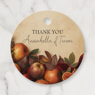 Étiquettes Cadeau Pommes et Figues Rustique Automne Nom Personnalisé