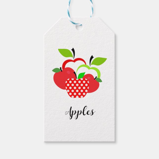 Étiquettes-cadeau Pommes rouges et vertes (Devant)