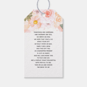 Étiquettes-cadeau Pomper Monnaie Succulent Floral Bridal Affichage D