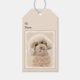 Étiquettes-cadeau Poodle (Jouet, Miniature) Peinture Chien Art origi
