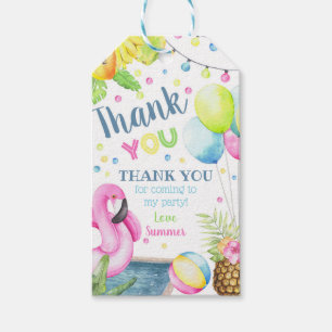 Étiquettes-cadeau Pool Party Favoriser Tags Flamant rose Pool Party