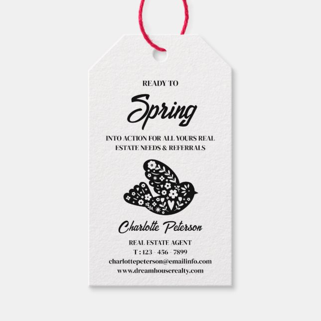 Étiquettes-cadeau Pop Immobilier Spring Unique Par (Devant)