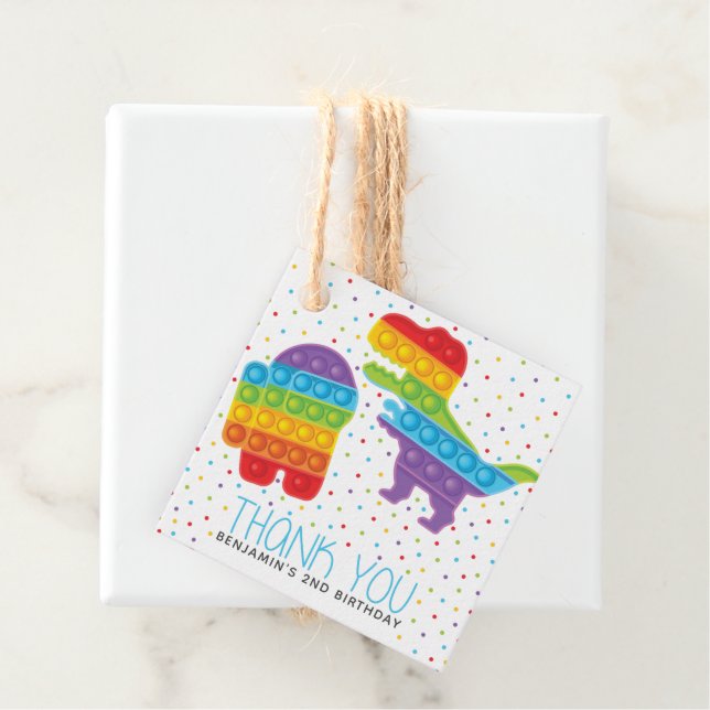 Étiquettes Cadeau Pop It Boy Anniversaire Merci (En situation)