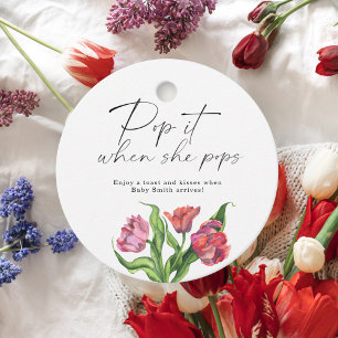 Étiquettes Cadeau Pop it quand elle lance d'élégantes fleurs de bouq