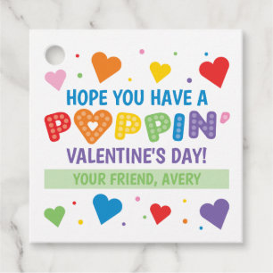 Étiquettes Cadeau Pop It Valentine's Day Tag Card pour enfants