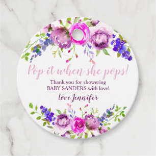 Étiquettes Cadeau Pop it when her Pops Favoriser Tags Bébé Fille Pur