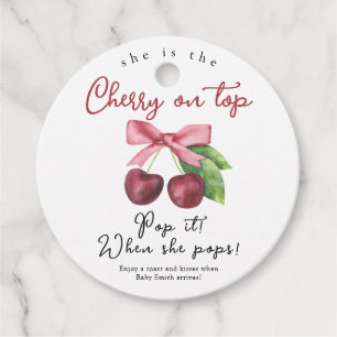 Étiquettes Cadeau Pop it when it pops - cerisier arc baby shower
