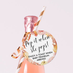 Étiquettes Cadeau Pop it when it pops Fall Baby shower Favoriser les