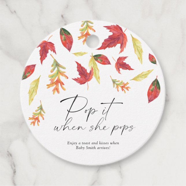 Étiquettes Cadeau Pop it when it pops - leaf fall - (Devant)