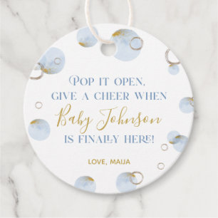 Étiquettes Cadeau Pop it When She Pops Favoriser Tag, Champagne Tag