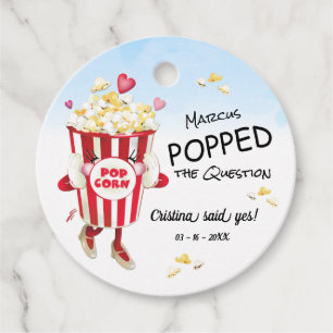 Étiquettes Cadeau Pop La Question Popcorn Fiançailles