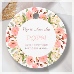 Étiquettes Cadeau Pop-le !   Baby shower Champagne Favoriser Tags