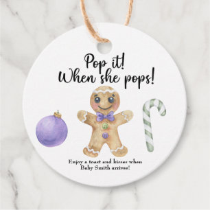 Étiquettes Cadeau Pop-le quand elle sonne ! Bonhomme en pain d'épice