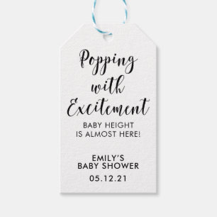 Étiquettes-cadeau Popcorn Favoriser Tags, Simple Baby shower faveur