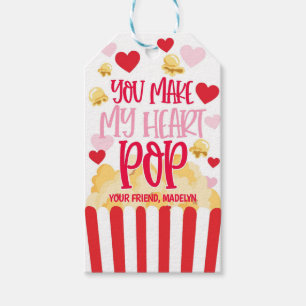 Étiquettes-cadeau Popcorn Valentine Vous faites mon coeur POP Favori