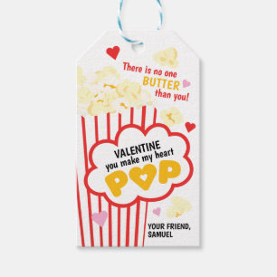 Étiquettes-cadeau Popcorn Valentine's Day Tags pour Enfants