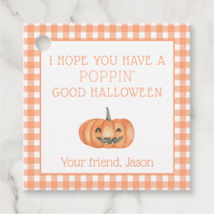 Étiquettes Cadeau Poppin Halloween Citrouille Orange Kids