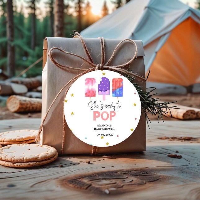 Étiquettes Cadeau Popsicle Elle est prête à pop Baby shower (Créateur téléchargé)