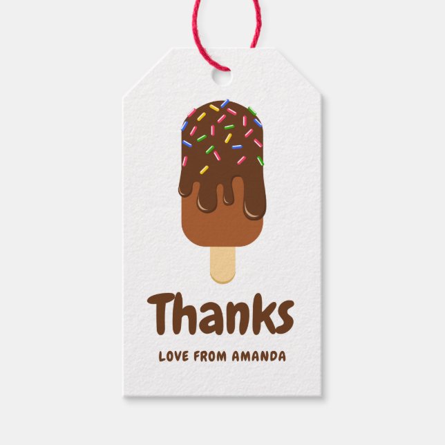 Étiquettes-cadeau Popsicle tendance été Anniversaire fête Merci (Devant)
