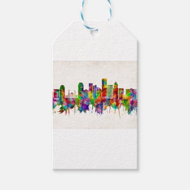 Étiquettes-cadeau Portland Oregon Skyline (Devant)