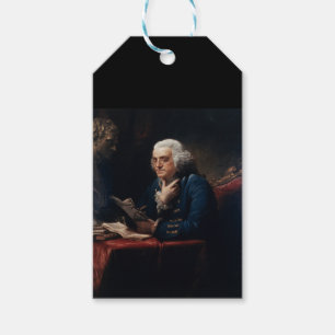 Étiquettes-cadeau Portrait miniature de Benjamin Franklin à la Maiso