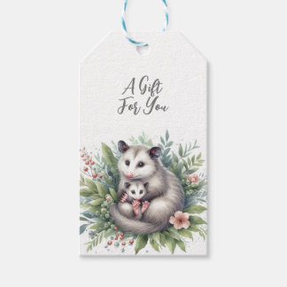 Étiquettes-cadeau Possum animalier sauvage