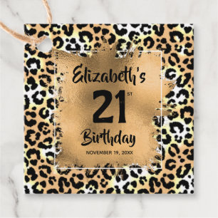 Étiquettes Cadeau Poster de animal léopard 21e anniversaire Personna