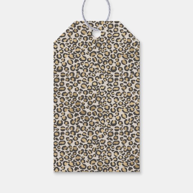Étiquettes-cadeau Poster de animal Leopard Spots Neutres Chic (Devant)
