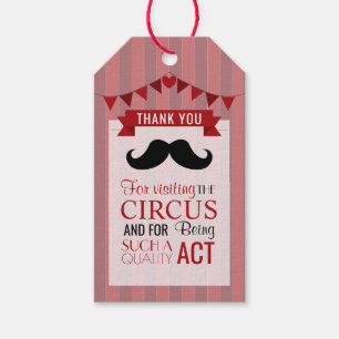 Étiquettes-cadeau Poster de Cirque Classique Fête d'anniversaire pou