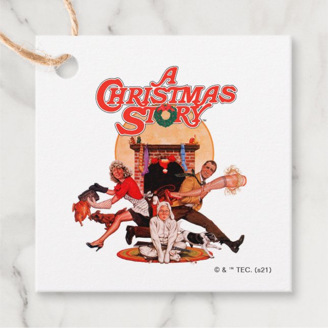 Étiquettes Cadeau Poster d'une histoire de Noël (Devant)