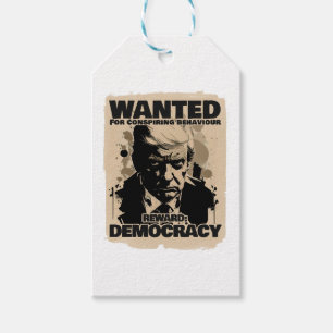Étiquettes-cadeau Poster Recherché Donald Trump - Compte Géorgie
