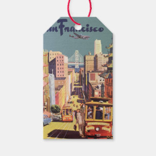 Étiquettes-cadeau Poster Vintage voyage San Francisco Cars