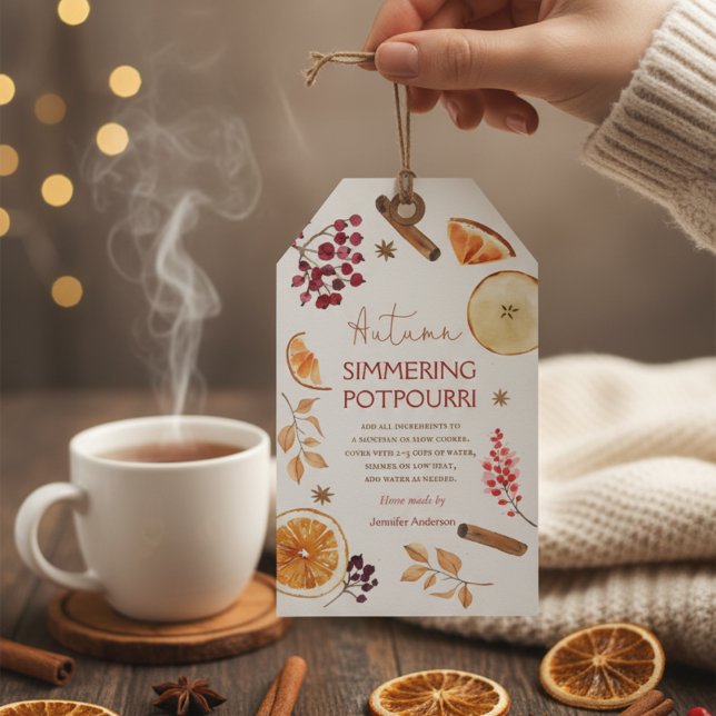 Étiquettes-cadeau Pot-pourri automnal à petit feu (Créateur téléchargé)