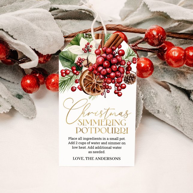 Étiquettes-cadeau Pot-pourri de Noël à faire mijoter pour les Fêtes (Créateur téléchargé)