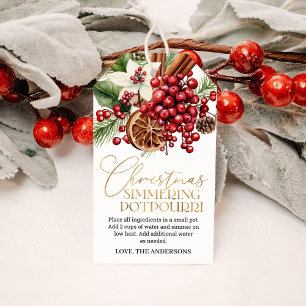 Étiquettes-cadeau Pot-pourri de Noël à mijoter pour les Fêtes