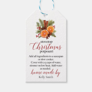 Étiquettes-cadeau Pot-pourri de Noël pour la cuisinière