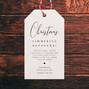 Étiquettes-cadeau Pot-pourri élégant et minimaliste pour Noël