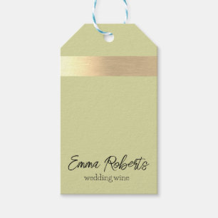 Étiquettes-cadeau Poudre de Matcha Vert rose Or huile Faux rustique