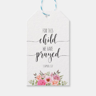 Étiquettes-cadeau Pour Cet Enfant Nous Avons Prié, 1 Samuel 1:27