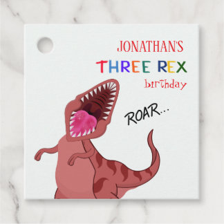 Étiquettes Cadeau Pour l'anniversaire des enfants 3ème Trois Rex